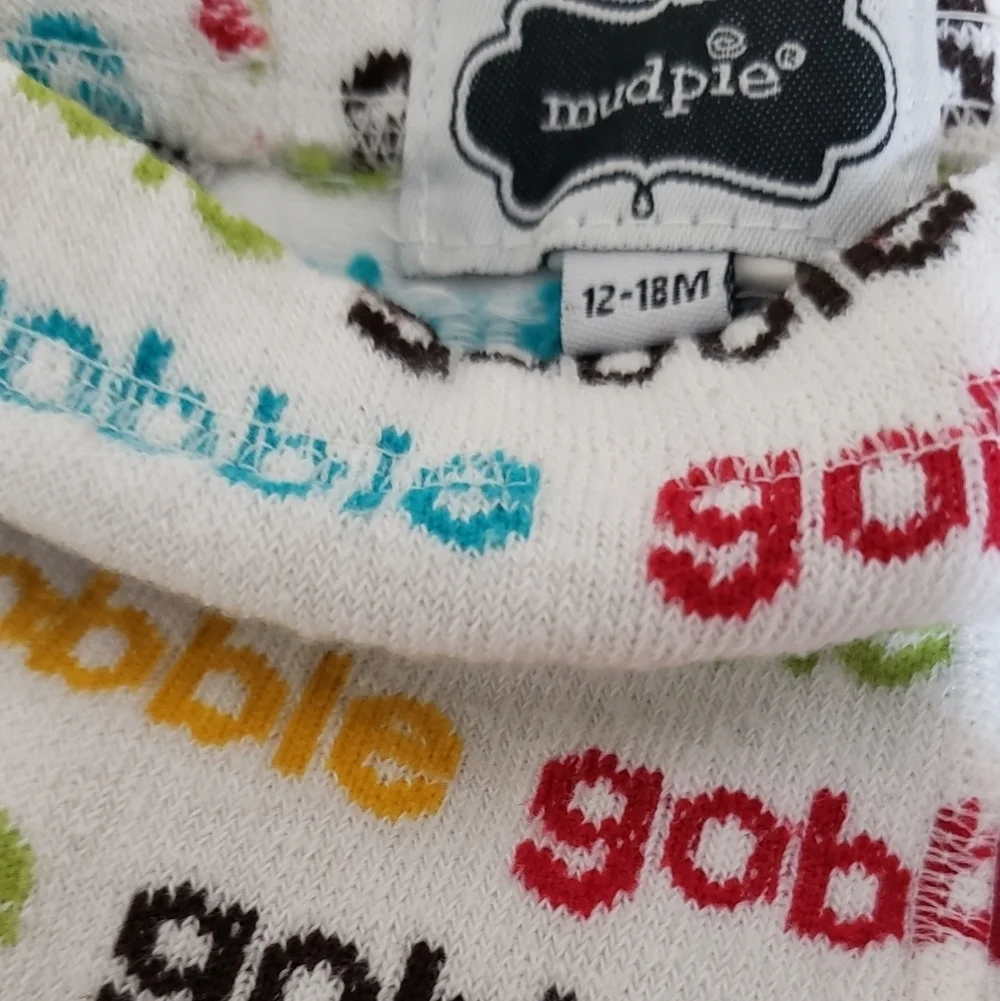 Mud Pie Gobble Tight Leggings and Printed Ruffle Pants Bundle Little Girls Baby